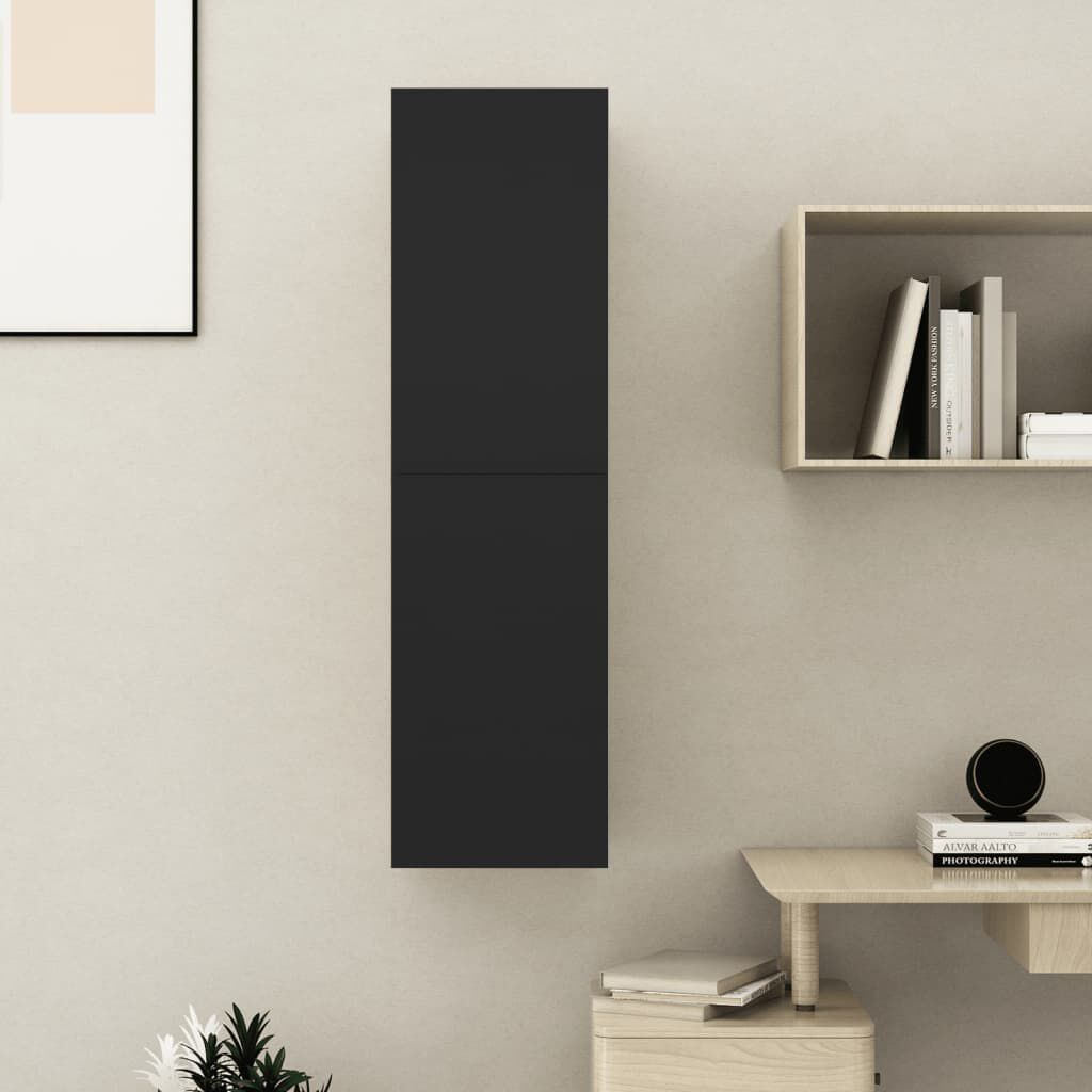 vidaXL Έπιπλο Τηλεόρασης Μαύρο 30,5 x 30 x 110 εκ. από Επεξ. Ξύλο