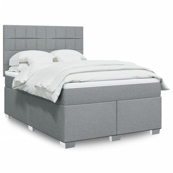 vidaXL &Kappa;&rho;&epsilon;&beta;ά&tau;&iota; Boxspring &mu;&epsilon; &Sigma;&tau;&rho;ώ&mu;&alpha; &Alpha;&nu;&omicron;&iota;&chi;&tau;ό &Gamma;&kappa;&rho;&iota; 140x190 &epsilon;&kappa;. &Upsilon;&phi;&alpha;&sigma;&mu;ά&tau;&iota;&nu;&omicron;