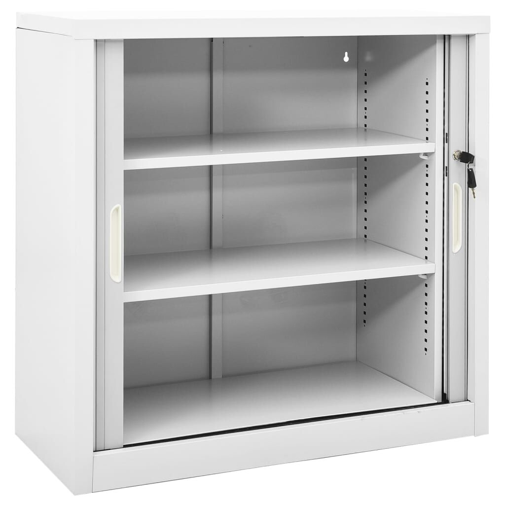 vidaXL Ντουλάπι με Συρόμενη Πόρτα Γκρι 90 x 40 x 90 εκ. Ατσάλινο