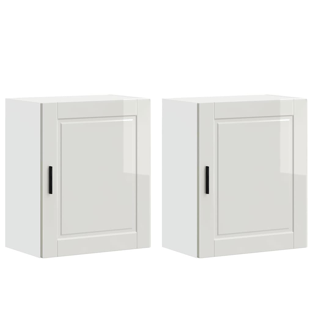 vidaXL ντουλάπια τοίχου κουζίνας 2 τεμάχια "Porto" High Gloss White