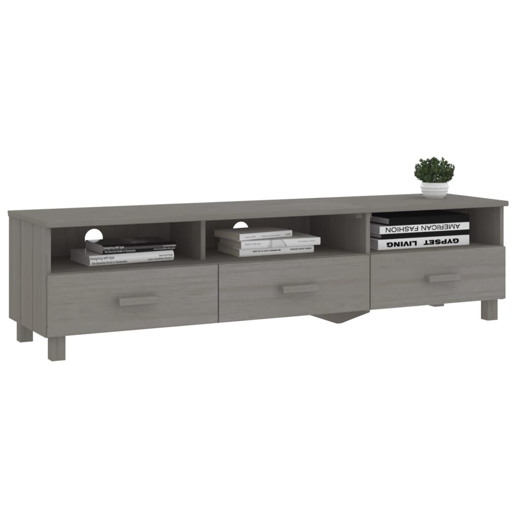 vidaXL Έπιπλο Τηλεόρασης HAMAR Αν. Γκρι 158x40x40εκ. Μασίφ Ξύλο Πεύκου
