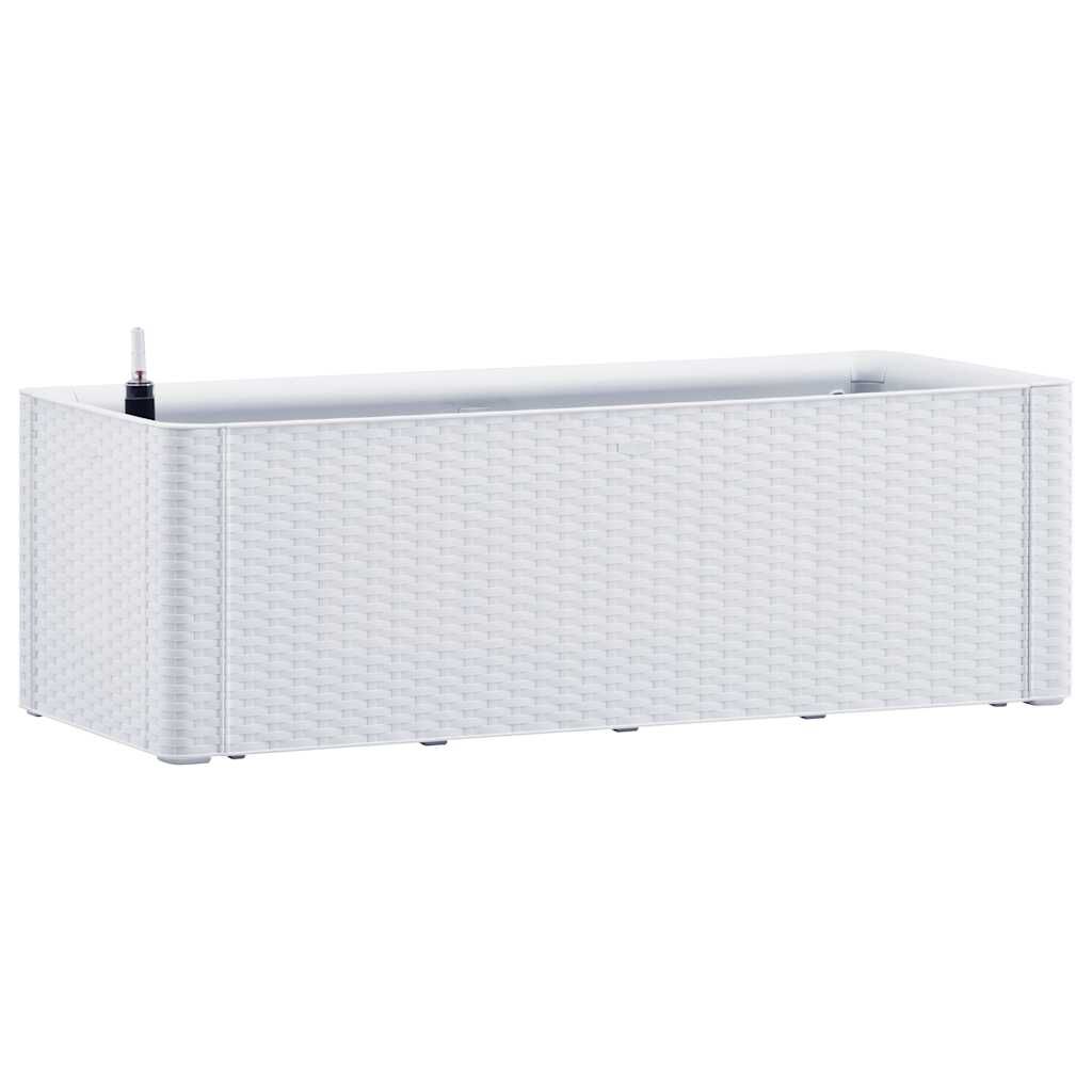 vidaXL Ζαρντινιέρα Κήπου Λευκή 100x43x33 εκ. με Αυτόματο Πότισμα