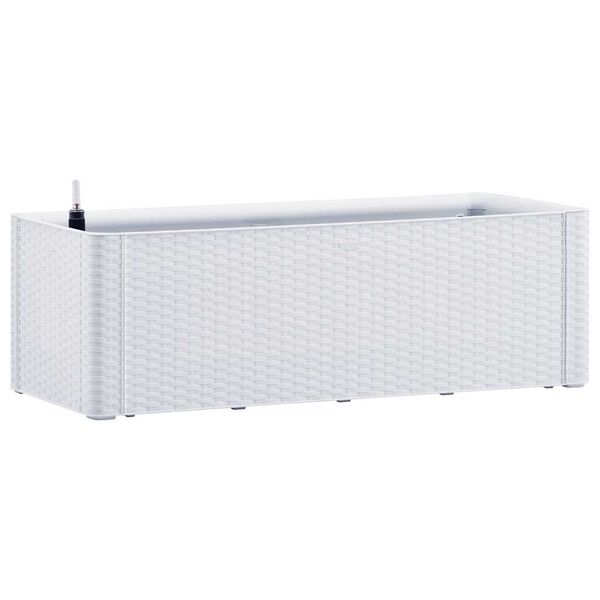 vidaXL Ζαρντινιέρα Κήπου Λευκή 100x43x33 εκ. με Αυτόματο Πότισμα