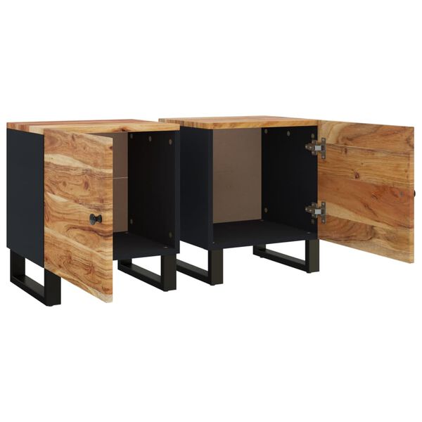 vidaXL Κομοδίνα 2 τεμ. 40 x 33 x 46 εκ. από Μασίφ Ξύλο Ακακίας