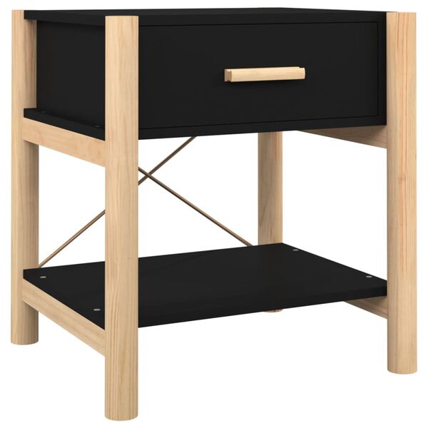 vidaXL Κομοδίνα 2 τεμ. Μαύρα 42 x 38 x 45 εκ. από Επεξεργασμένο Ξύλο