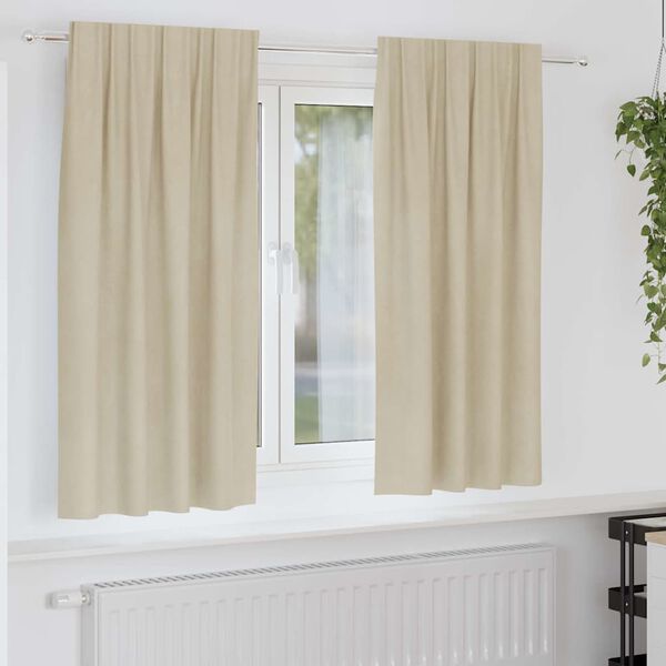 vidaXL Κουρτίνες 2 pcs Κρεμ 140 x 175 cm Βελούδο