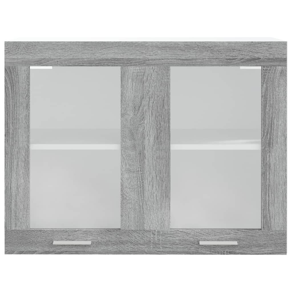 vidaXL Κρεμαστό Ντουλάπι Γυάλινο Lyon Γκρι Sonoma 80x31x60εκ.