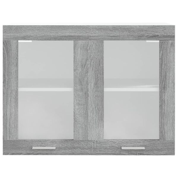 vidaXL Κρεμαστό Ντουλάπι Γυάλινο Lyon Γκρι Sonoma 80x31x60εκ.