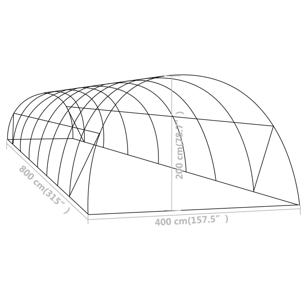 vidaXL Θερμοκήπιο 32 μ² 8 x 4 x 2 μ.
