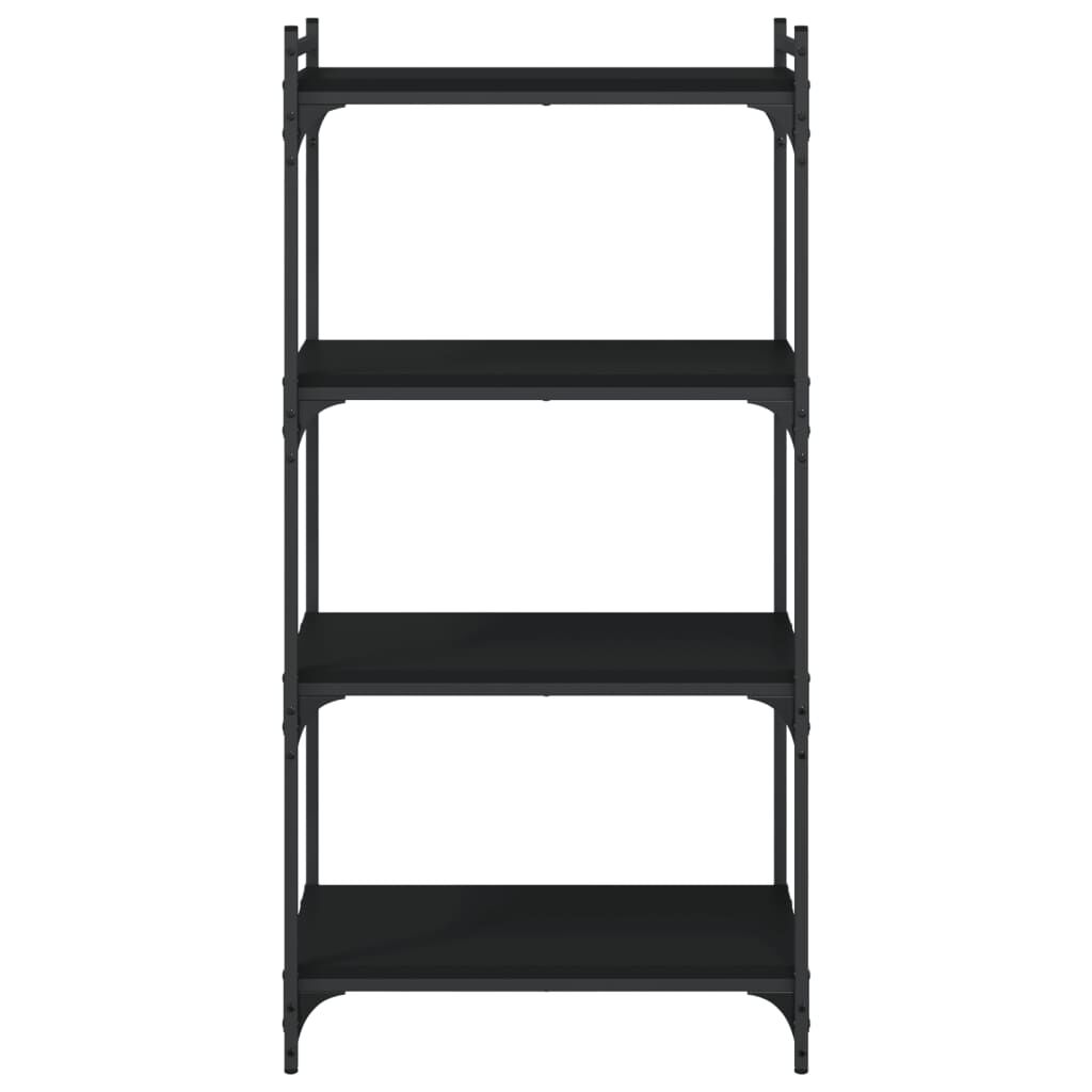 vidaXL Βιβλιοθήκη 4 Επιπέδων Μαύρη 60x30x120 εκ. Επεξεργασμένο Ξύλο