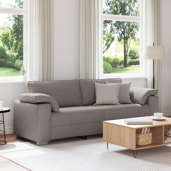 vidaXL Καναπές με μαξιλάρι Taupe 219 x 77 x 82 εκ ύφασμα