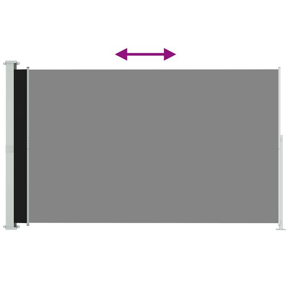 vidaXL Σκίαστρο Πλαϊνό Συρόμενο Βεράντας Μαύρο 220 x 300 εκ.