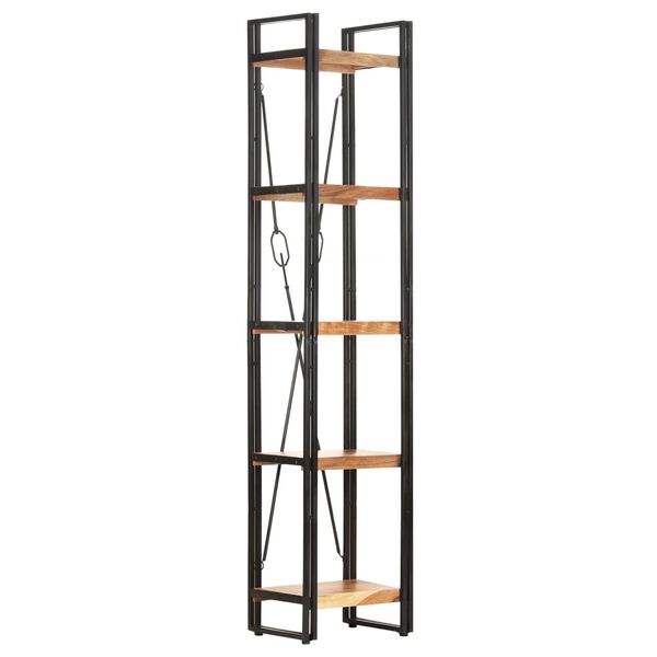 vidaXL Βιβλιοθήκη με 5 Επίπεδα 40 x 30 x 180 εκ. Μασίφ Ξύλο Ακακίας