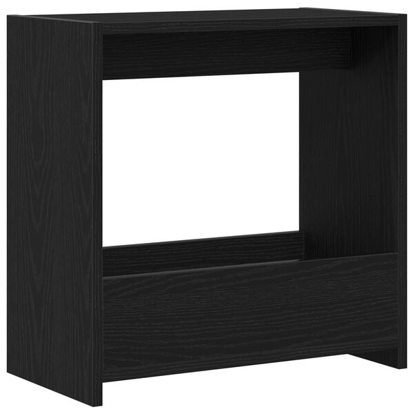 vidaXL Τραπέζι Δίπλα στον Καναπέ Μαύρο Δρύς 50x26x50 εκ Επεξεργασμένο Ξύλο