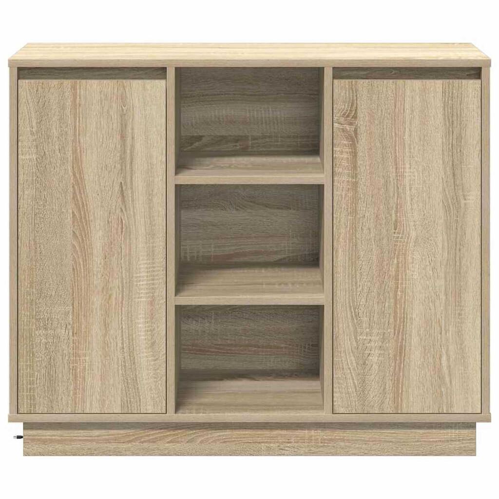 vidaXL Κομοδίνο με ράφι Δρύς Sonoma 90 x 32 x 75 εκ Επεξεργασμένο ξύλο