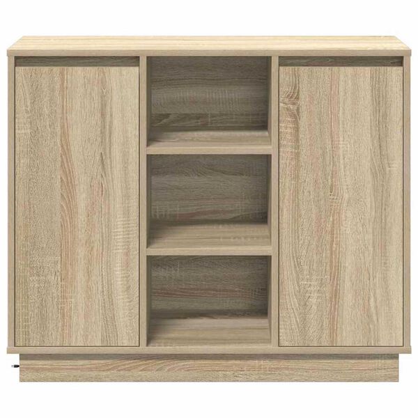 vidaXL Κομοδίνο με ράφι Δρύς Sonoma 90 x 32 x 75 εκ Επεξεργασμένο ξύλο