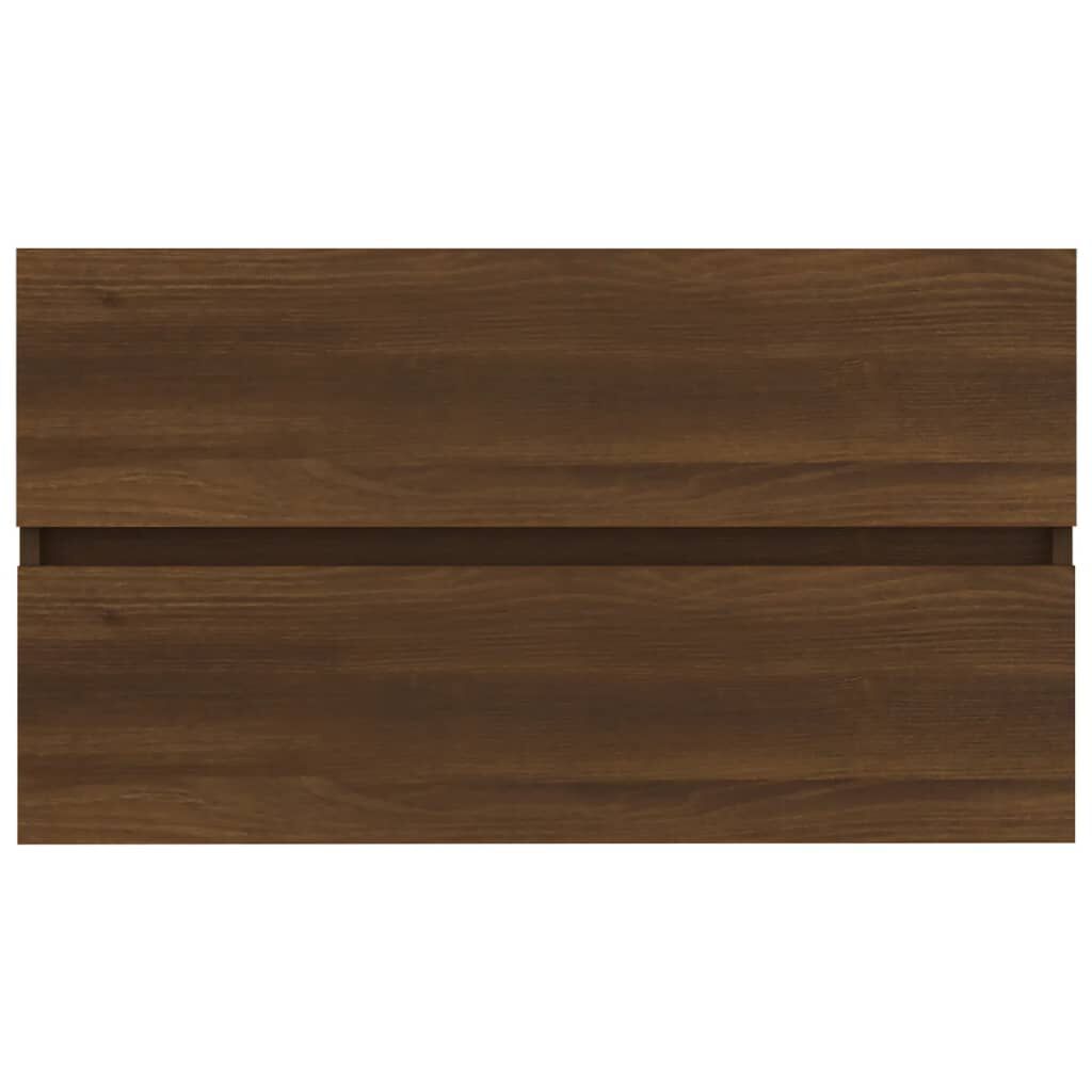 vidaXL Ντουλάπι Νιπτήρα Καφέ Δρυς 80x38,5x45 εκ. Επεξεργασμένο Ξύλο