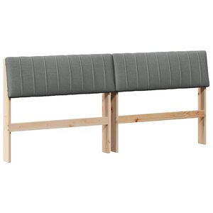 vidaXL Ταπετσαρισμένο κεφαλάρι Σκούρο Γκρι 180 cm Στερεά ξυλεία πεύκου