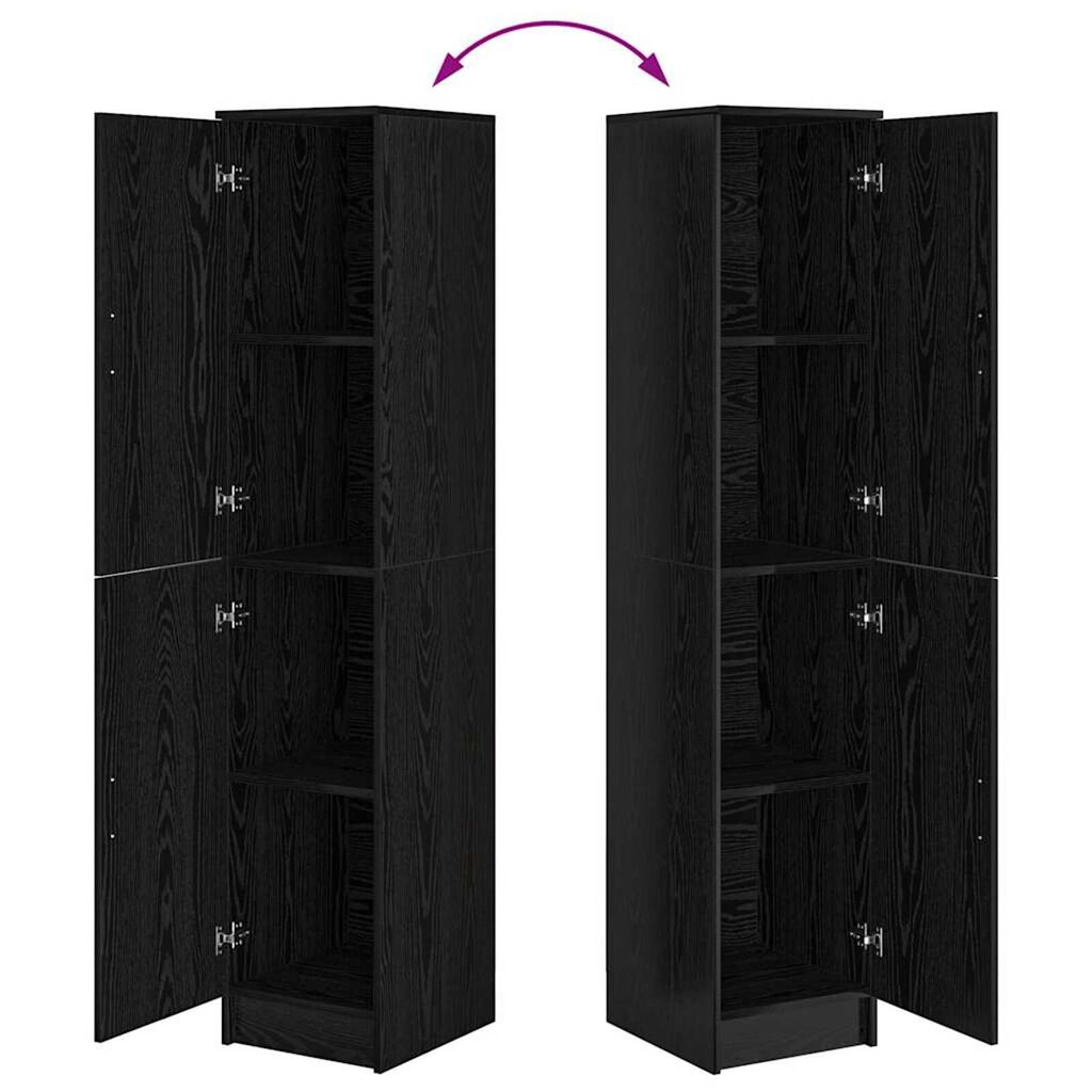 vidaXL Ψηλό Ντουλάπι Μαύρη δρυς 35 x 39 x 168 εκ Επεξεργασμένο ξύλο