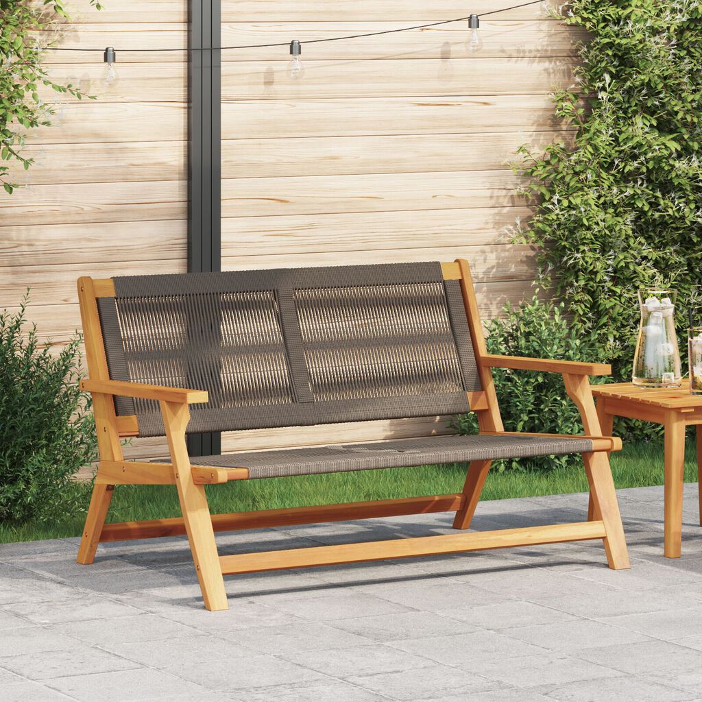 vidaXL πάγκος κήπου γκρι 76x122x73 εκ. μασίφ ξύλο ακακίας