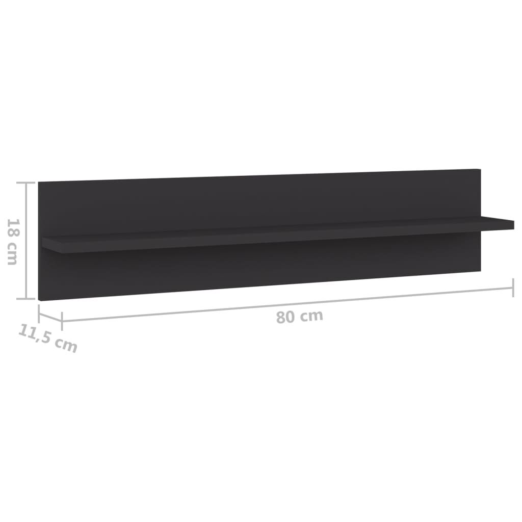 vidaXL Ραφιέρες Τοίχου 4 τεμ. Γκρι 80 x 11,5 x 18 εκ. από Επεξ. Ξύλο