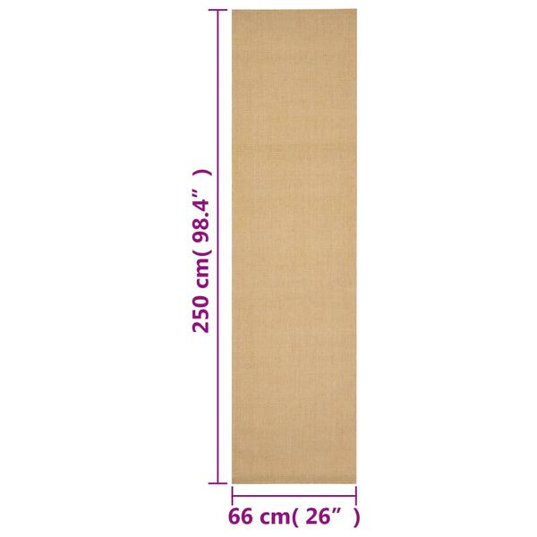 vidaXL Χαλί 66 x 250 εκ. από Φυσικό Σιζάλ