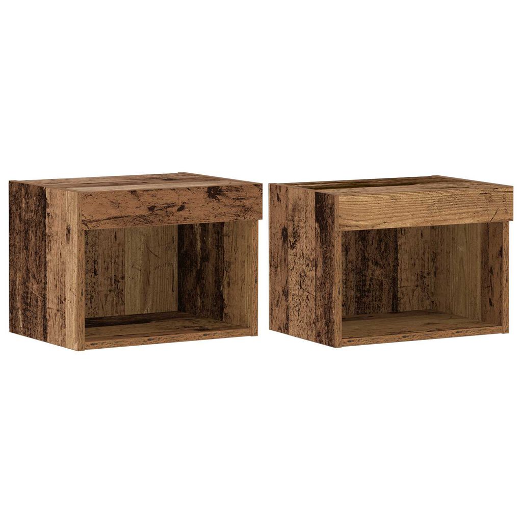 Floating Shelf 2 τεμάχια Παλαιό ξύλο 40x28.5x40 εκ Επεξεργασμένο ξύλο