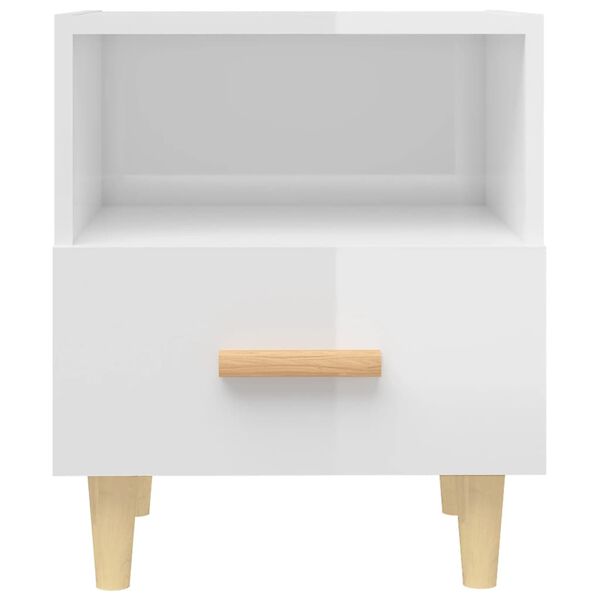 vidaXL Κομοδίνα 2 τεμ. Γυαλιστερό Λευκό 40 x 35 x 47 εκ.