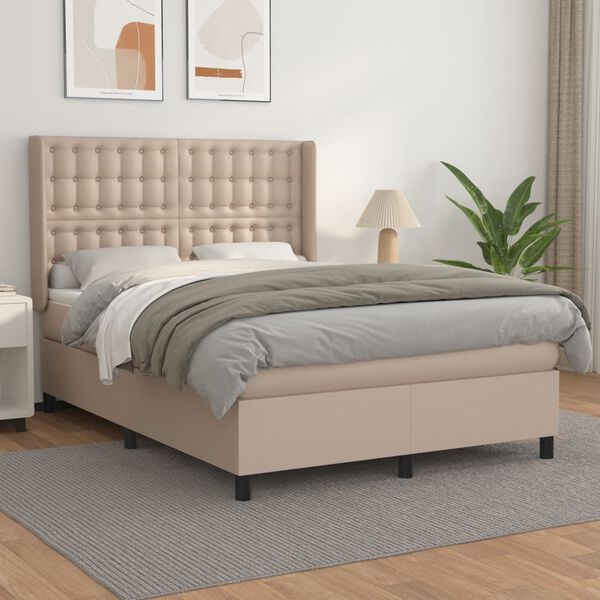 vidaXL &Kappa;&rho;&epsilon;&beta;ά&tau;&iota; Boxspring &mu;&epsilon; &Sigma;&tau;&rho;ώ&mu;&alpha; &Kappa;&alpha;&pi;&omicron;&upsilon;&tau;&sigma;ί&nu;&omicron; 140x200&epsilon;&kappa;.&alpha;&pi;ό &Sigma;&upsilon;&nu;&theta;.&Delta;έ&rho;&mu;&alpha;