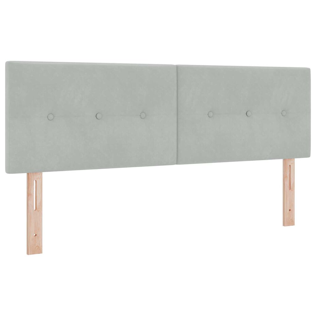 vidaXL Κρεβάτι Box Spring με Στρώμα Ανοιχτό Γκρι 160x200 εκ. Βελούδο