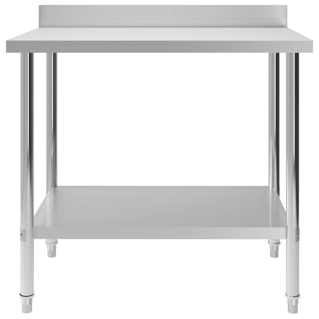 vidaXL Πάγκος Εργασίας Κουζίνας με Πλάτη 100x60x93 εκ. Ανοξείδ. Ατσάλι