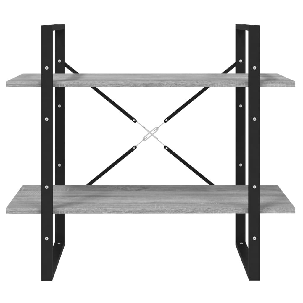 vidaXL Βιβλιοθήκη με 2 Ράφια Γκρι Sonoma 80x30x70 εκ. Επεξεργ. Ξύλο
