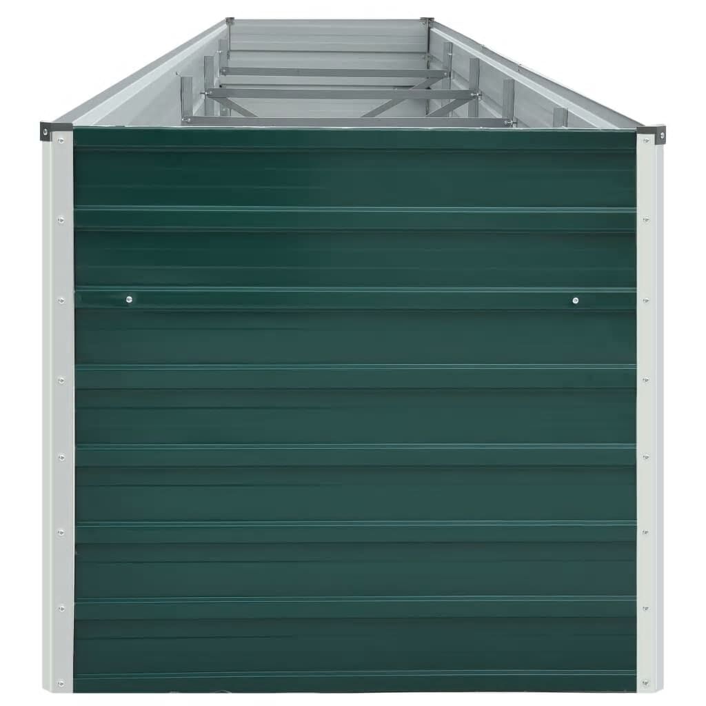vidaXL Ζαρντινιέρα Υπερυψωμένη Πράσινη 400x80x77 εκ. Γαλβαν. Χάλυβας
