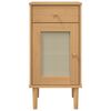 vidaXL Κομοδίνο SENJA Καφέ Όψη Ρατάν 40x35x80εκ. από Μασίφ Ξύλο Πεύκου