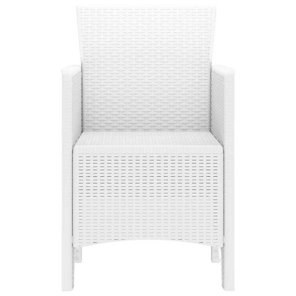 vidaXL Καρέκλα Κήπου 2 pcs Λευκό 53 x 49 x 85 εκ. PP