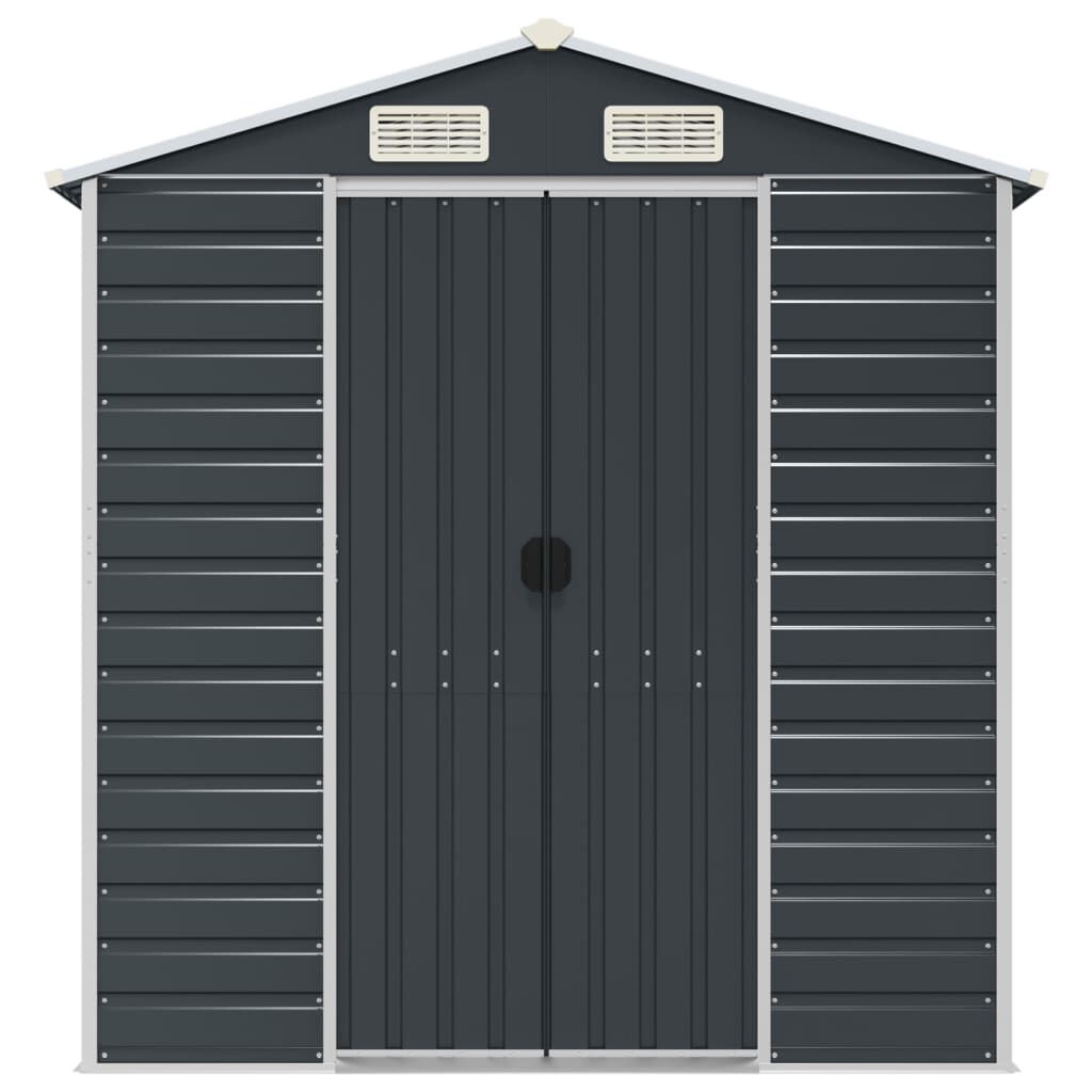 vidaXL Αποθήκη Κήπου Ανθρακί 191x300x198 εκ. Γαλβανισμένο Ατσάλι