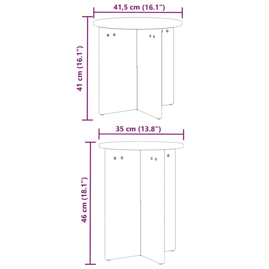 vidaXL Τραπεζάκι σαλονιού 2 pcs Λευκό 41.5 x 41.5 x 41 εκ