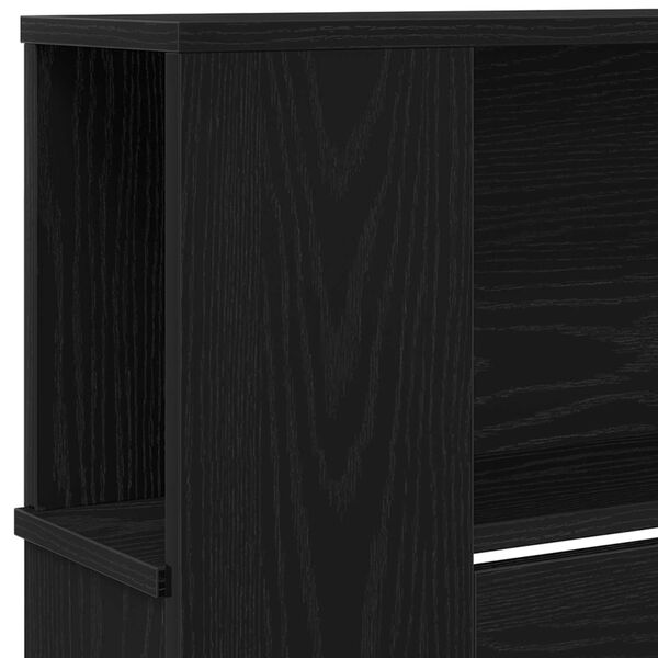 vidaXL Κεφαλάρι Ντουλάπα Μαύρη Δρυς 220x18,5x104,5 εκ