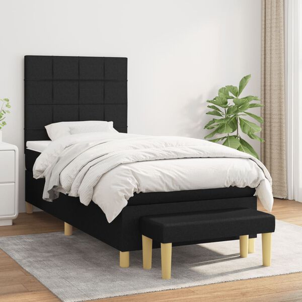 vidaXL &Kappa;&rho;&epsilon;&beta;ά&tau;&iota; Boxspring &mu;&epsilon; &Sigma;&tau;&rho;ώ&mu;&alpha; &Mu;&alpha;ύ&rho;&omicron; 80 x 200 &epsilon;&kappa;. &Upsilon;&phi;&alpha;&sigma;&mu;ά&tau;&iota;&nu;&omicron;