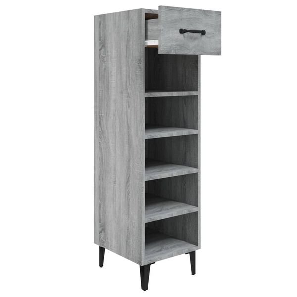vidaXL Παπουτσοθήκη Γκρι Sonoma 30x35x105 εκ. από Επεξεργασμένο Ξύλο