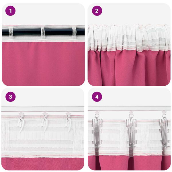 vidaXL Κουρτίνες 2 pcs Φωτεινό Ροζ 225 x 140 εκ. Πολυεστέρας