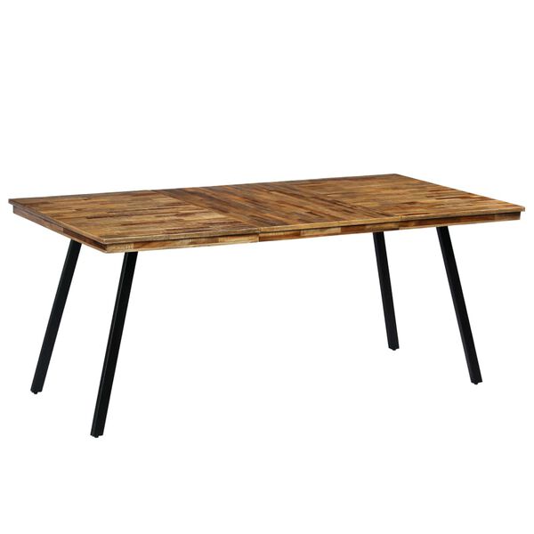 vidaXL Τραπεζαρία 180x90x76 εκ. από Ανακυκλωμένο Ξύλο Teak και Ατσάλι
