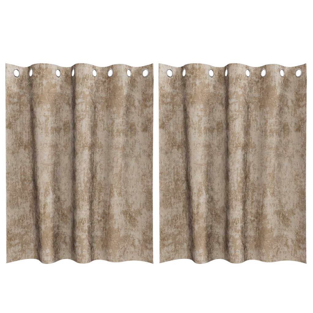 vidaXL Κουρτίνα με κουρτίνες 2 pcs Μπρονζέ 140 x 140 cm Βελούδο