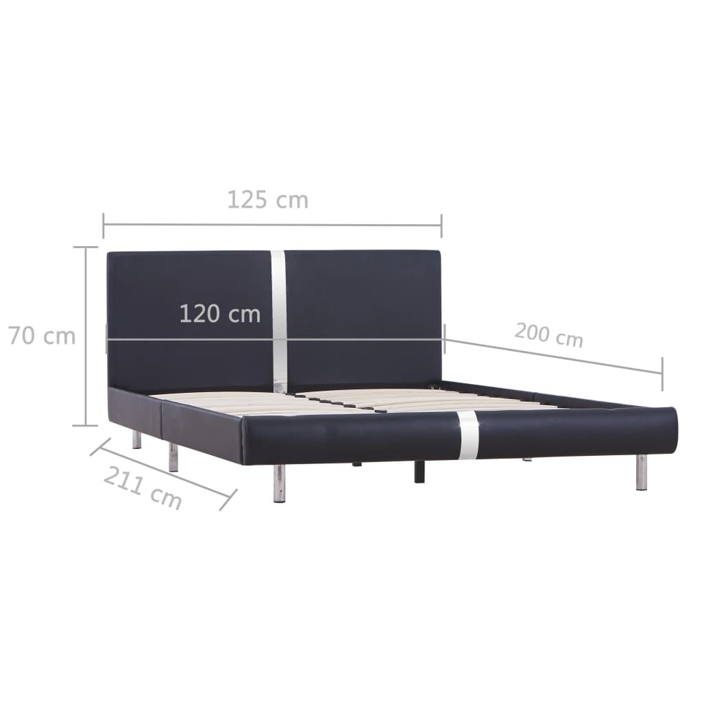 vidaXL Πλαίσιο Κρεβατιού Μαύρο 120 x 200 εκ. από Συνθετικό Δέρμα