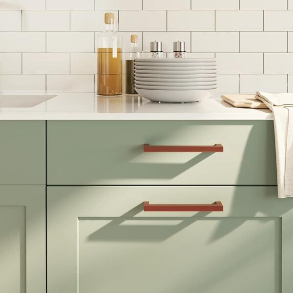 vidaXL Λαβές Ντουλαπιών 10 τεμ. Μπρονζέ 160 χιλ. από Ανοξείδωτο Ατσάλι