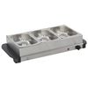 vidaXL Μπουφές Σερβιρίσματος 200 W 3 x 1,5 Λίτρο από Ανοξείδωτο Ατσάλι