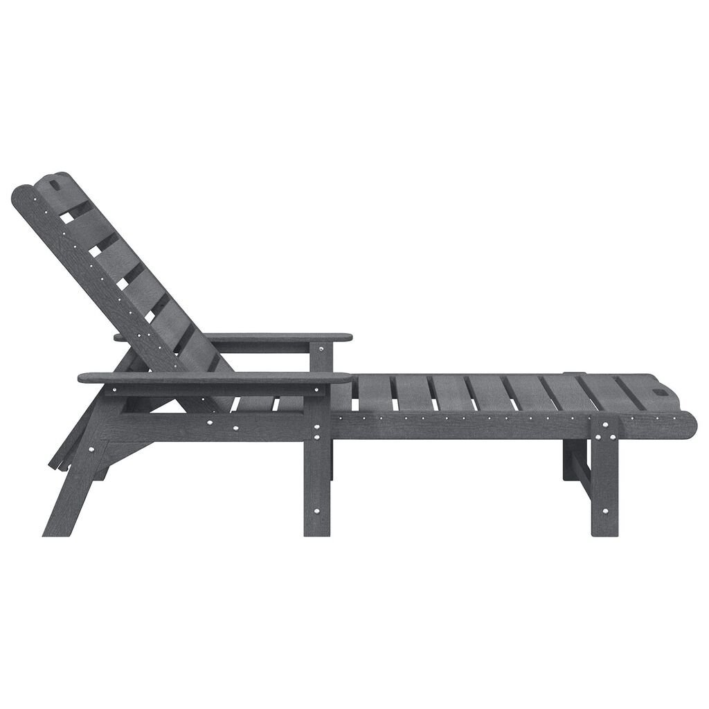 vidaXL Ξαπλώστρα Ανοιχτό γκρι 53x162x98.5 εκ. HDPE