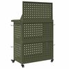 vidaXL Καρότσι εργαλείων με ράφι Λαδί 65 x 35 x 111 εκ Κρύα χάλυβας