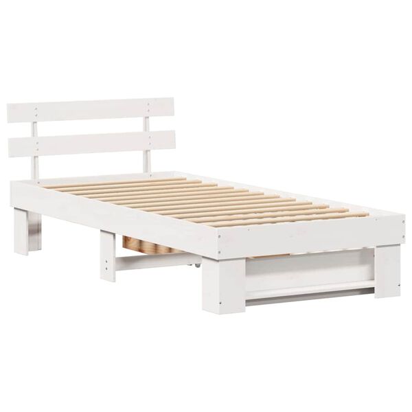 vidaXL Σκελετός Κρεβατιού Λευκό 100 x 200 cm Μασίφ ξύλο πεύκου