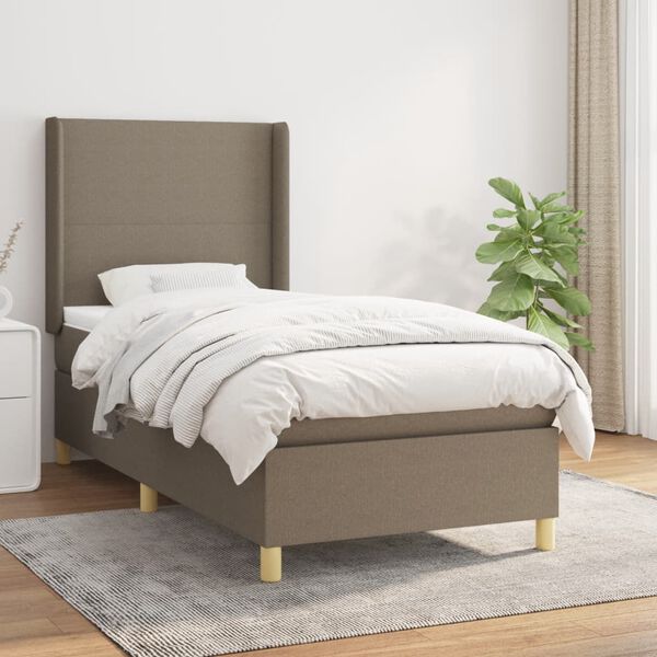 vidaXL &Kappa;&rho;&epsilon;&beta;ά&tau;&iota; Boxspring &mu;&epsilon; &Sigma;&tau;&rho;ώ&mu;&alpha; Taupe 90x190 &epsilon;&kappa;.&Upsilon;&phi;&alpha;&sigma;&mu;ά&tau;&iota;&nu;&omicron;